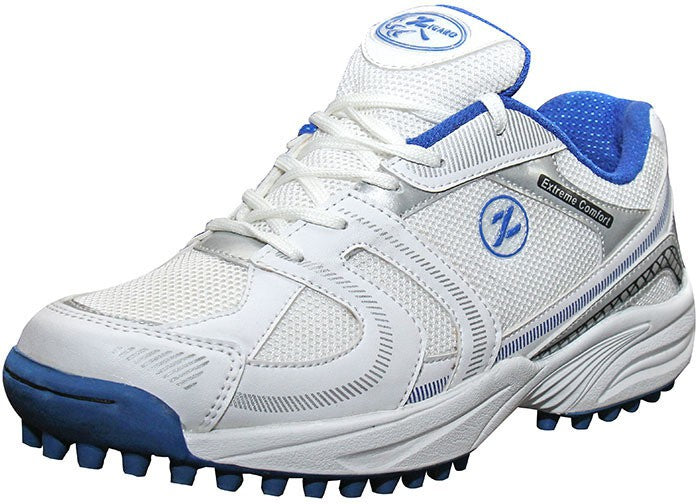 Zigaro Cricket Shoes For Men (White, Blue)