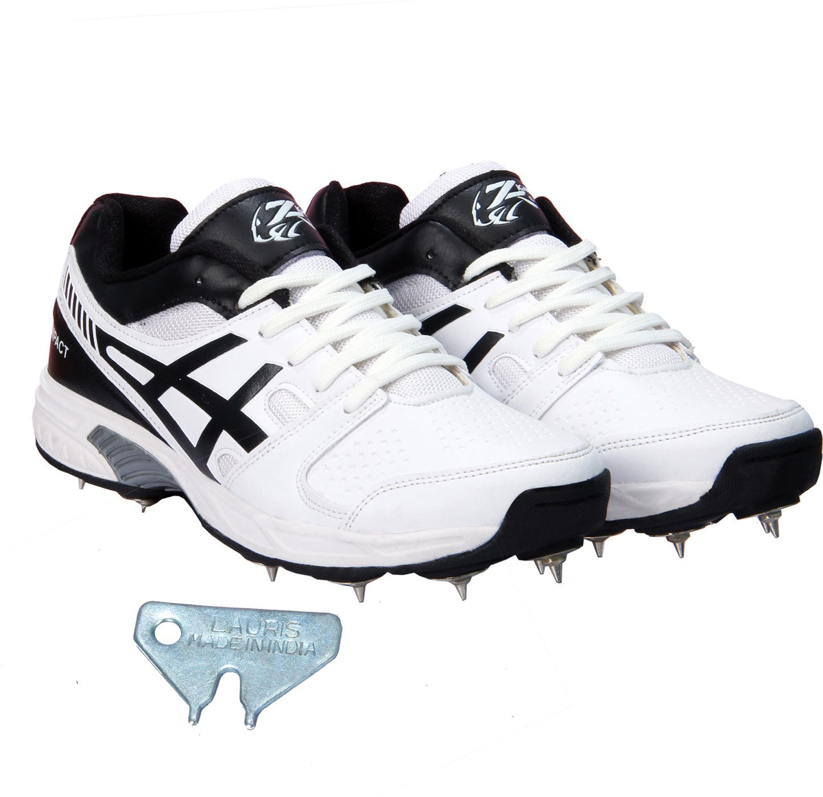 Zigaro Impact White Full Spikes Cricket Shoes For Men  (White)